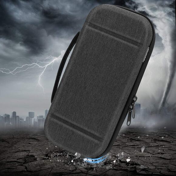 Carrying EVA Hard Shell Protective Case For Nintendo Switch & OLED - Black/Gray - Picture 3 of 11